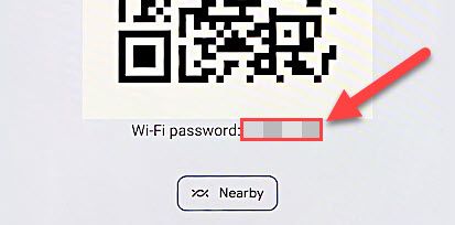 Пароль Wi‑Fi указан под QR‑кодом.