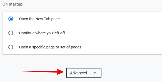 Advanced Settings in Chrome