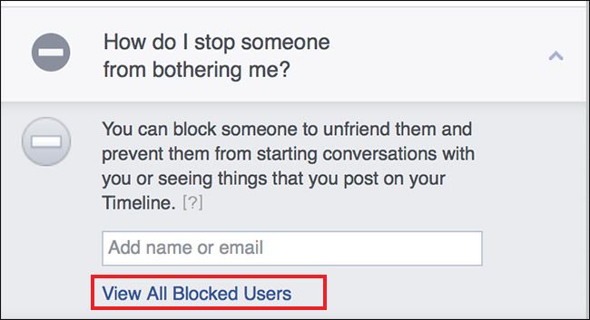 Список заблокированных пользователей на сайте