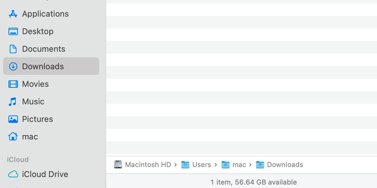 Окно Finder в macOS со строкой пути внизу.