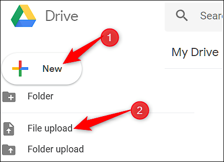 Окно выбора файла для загрузки в Google Drive — окно выбора файла
