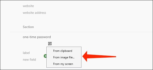 1Password на Windows позволяет выбрать источник QR-кода: экран, файл или буфер обмена