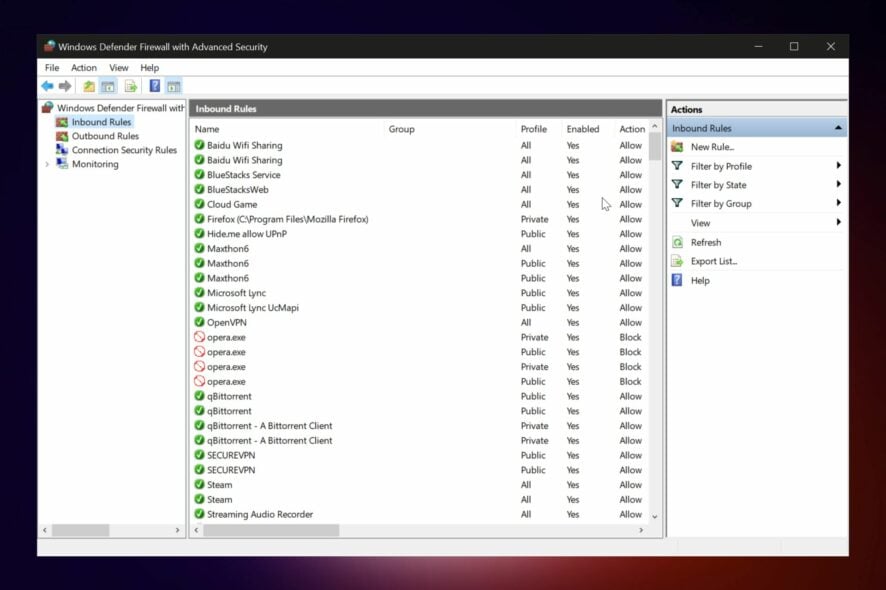 Как разблокировать VPN в брандмауэре Windows