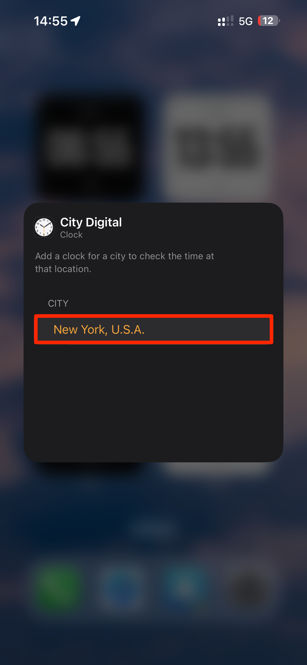 Изменение локали для виджета City Digital на iPhone.