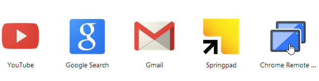 Список установленных приложений Chrome с иконкой Chrome Remote Desktop