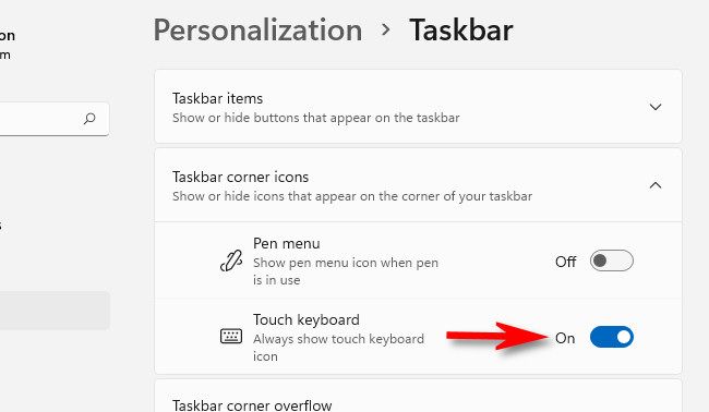 In Personalization > Taskbar, flip the switch beside