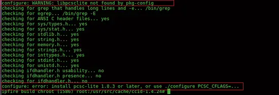 Ошибка configure CCID: pcsc-lite не найден