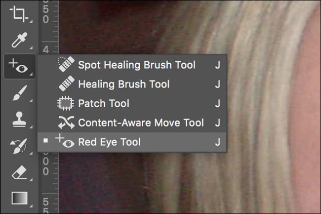 Инструмент «Удаление красных глаз» в панели Photoshop