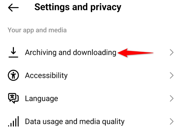 Выберите «Архивация и загрузка».
