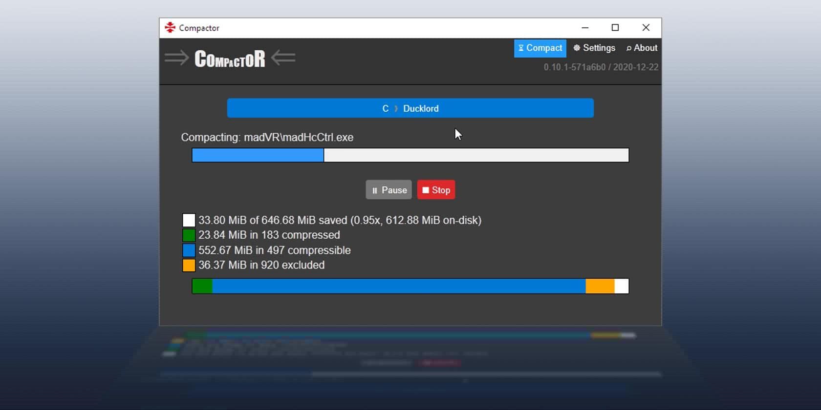 Compactor: сжатие приложений и игр на NTFS