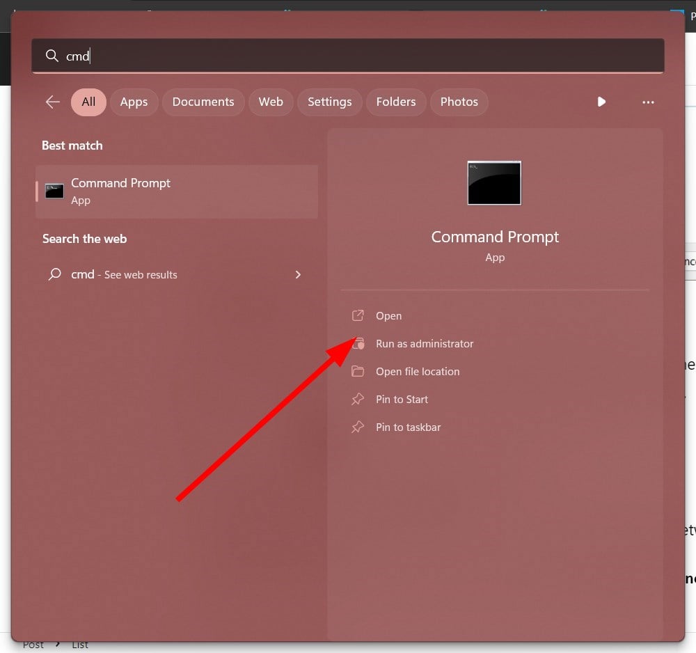 Командная строка с правами администратора