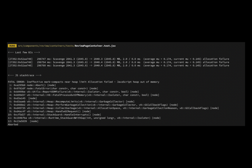 Ошибка JavaScript heap out of memory — исправление
