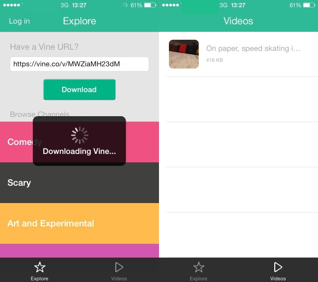 Скриншот интерфейса VineDrive с вкладкой «Videos»