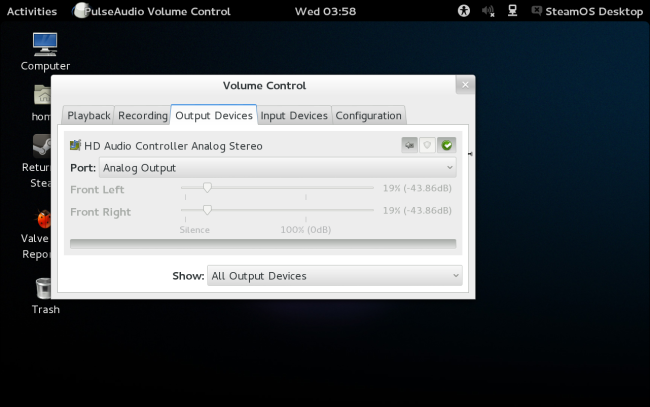 PulseAudio Volume Control для выбора звуковой карты
