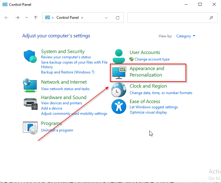 Панель управления — Внешний вид и персонализация