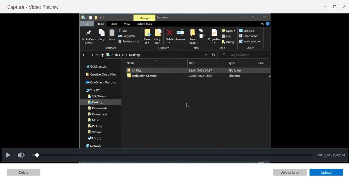 Предпросмотр видео в TechSmith