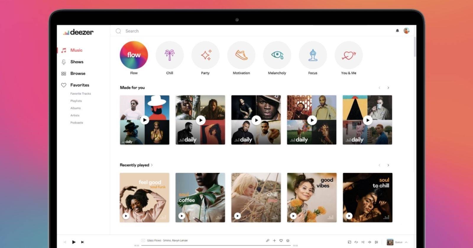 Изображение Deezer на главной странице сервиса