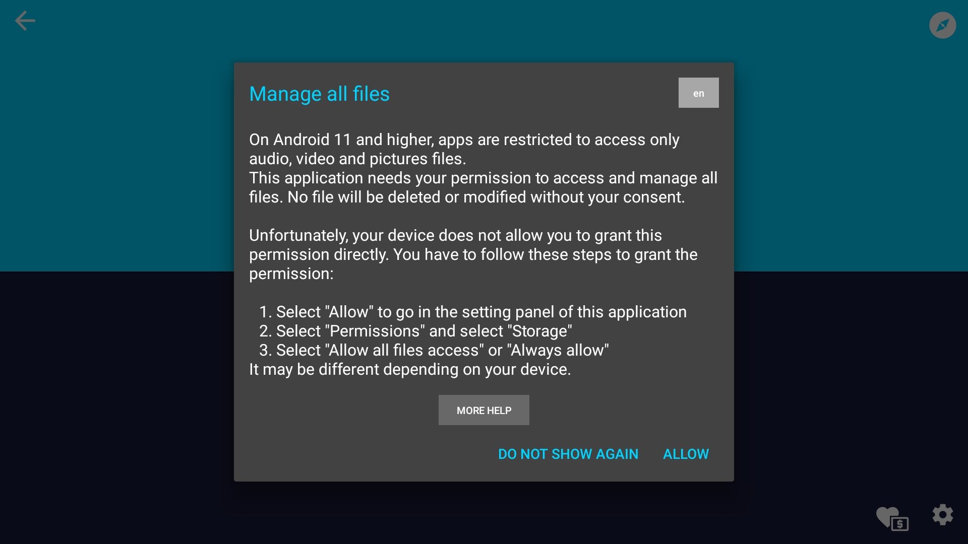 Запрос разрешения Send Files to TV на Google TV