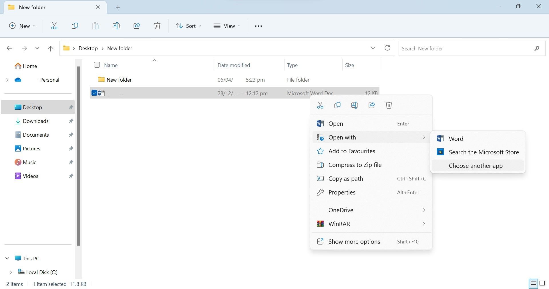 Выбор приложения для открытия файла через контекстное меню проводника Windows