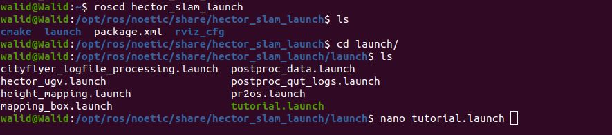 Редактирование launch-файла для hector_slam
