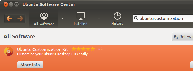 Окно установки UCK в Центре приложений Ubuntu