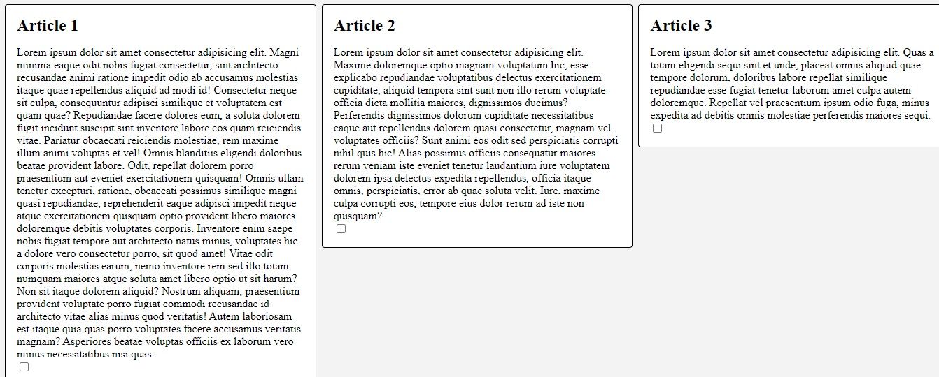 Изображение grid-контейнера с тремя карточками