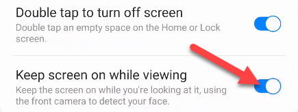 включите держать экран включённым при просмотре