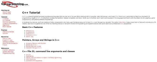 Изображение логотипа Cprogramming и примера урока