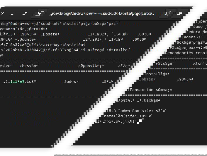 Установка через dnf: пример вывода и пакетов
