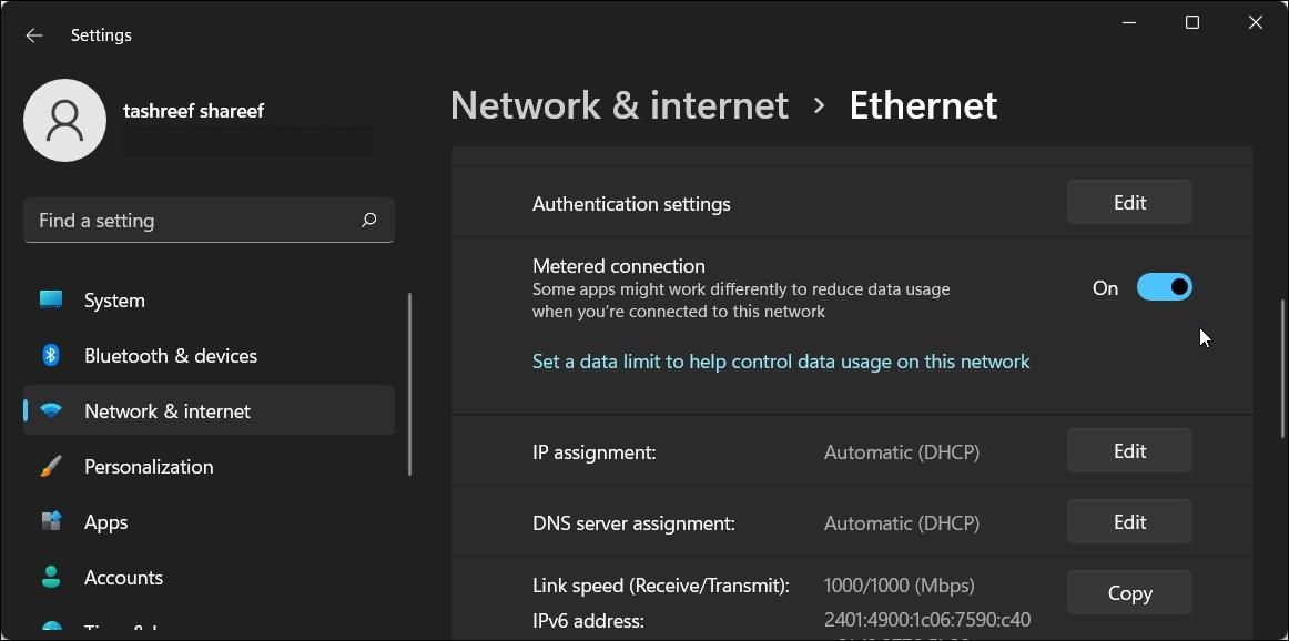 Параметр 'Платная сеть' в настройках Windows 11
