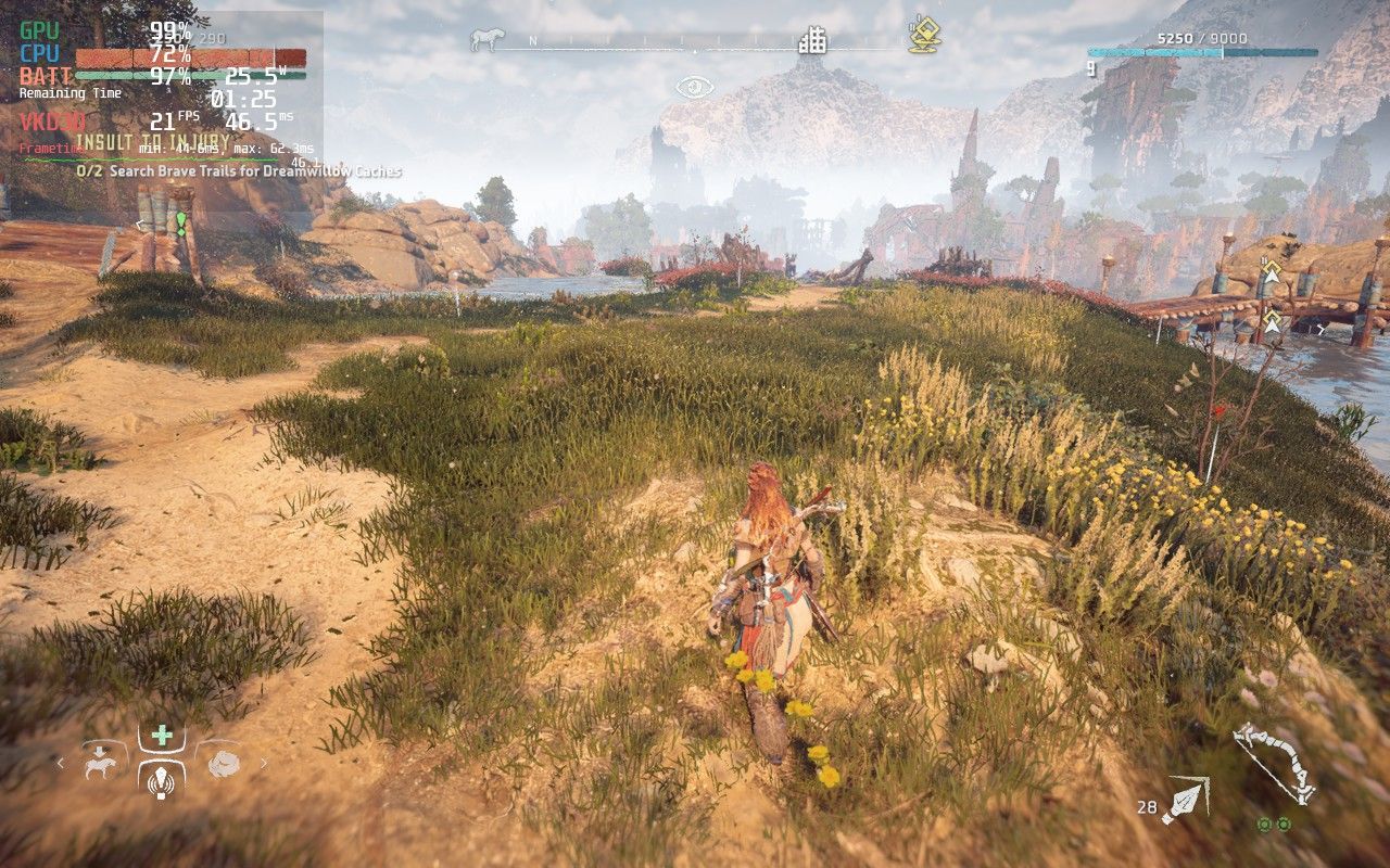 Horizon Zero Dawn на Steam Deck с низким FPS