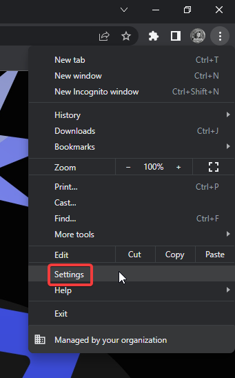 Открыть настройки Chrome