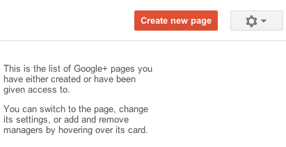 Интерфейс создания страницы