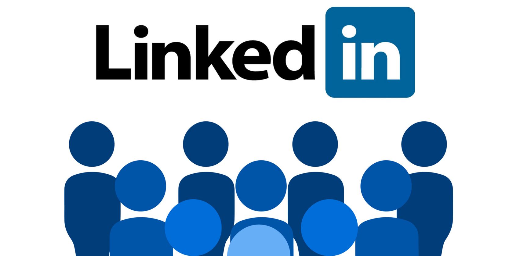 Логотип LinkedIn и силуэты людей
