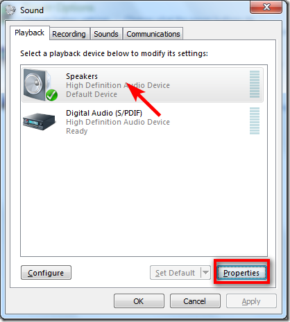 Окно свойств устройства — вкладки и кнопки