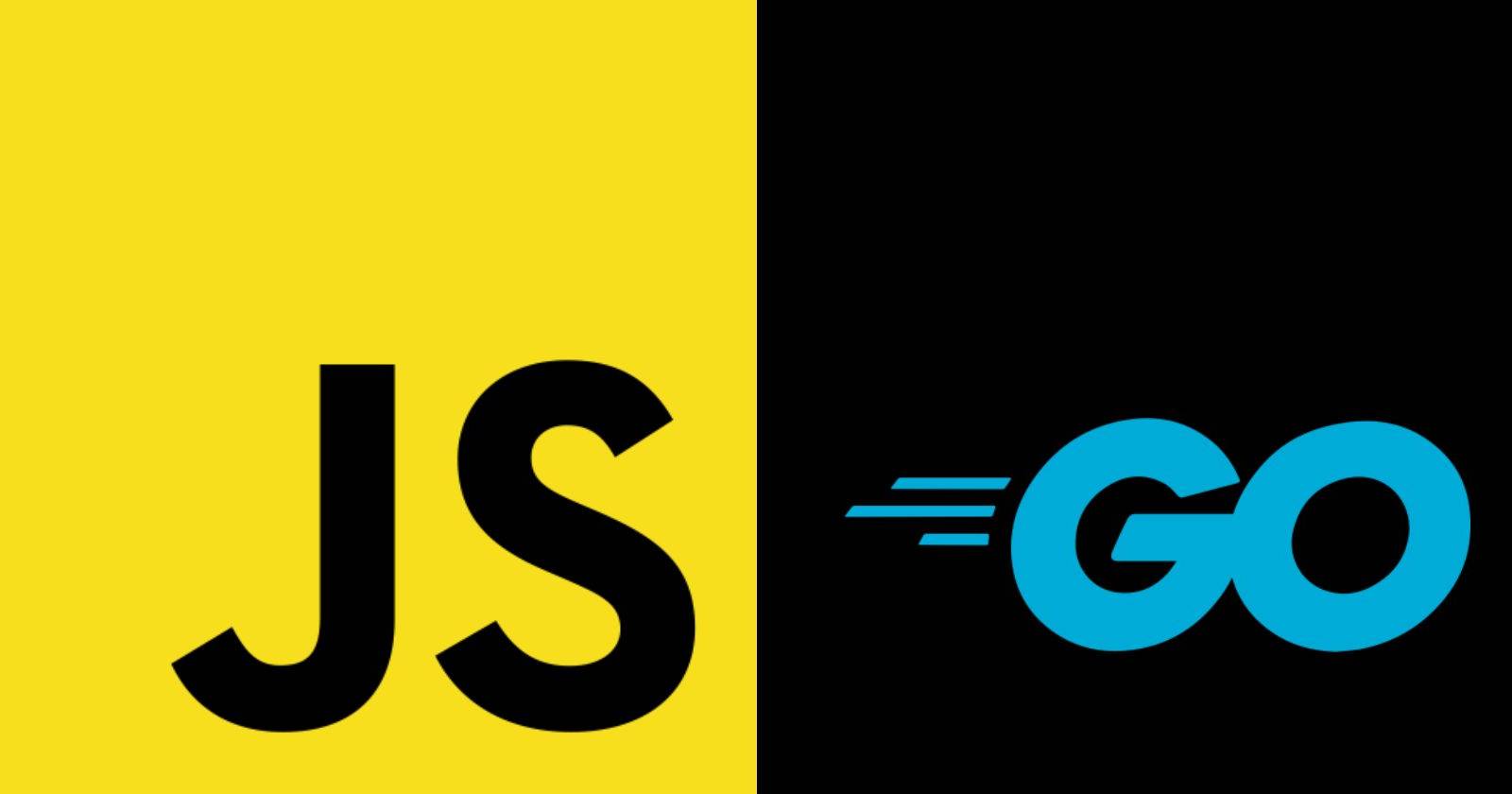 Логотипы JavaScript и Go вместе
