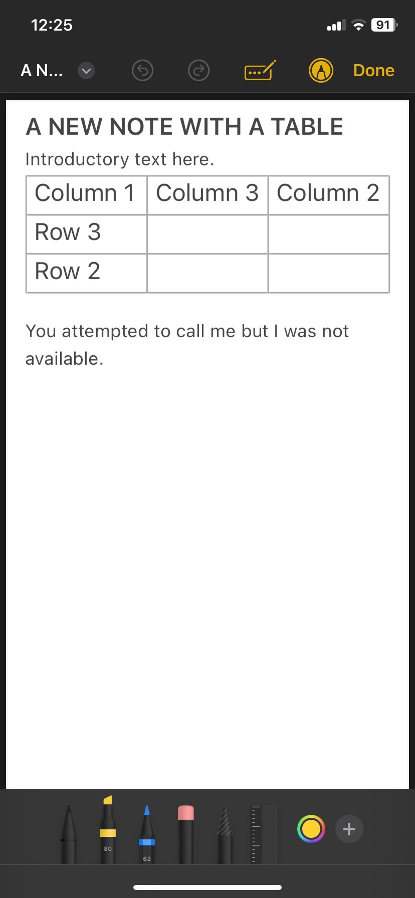 Редактирование заметки с помощью инструмента Разметка в Apple Notes