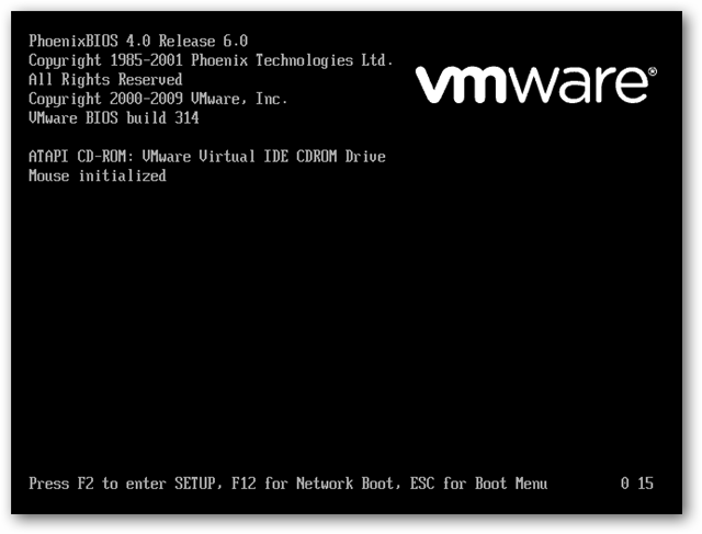 Загрузка с CD/USB в VMWare — задержка BIOS
