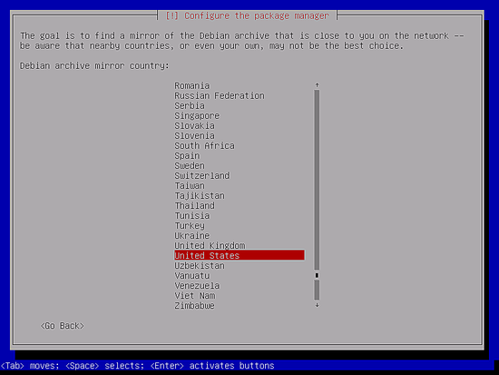 Установка Debian Jessie (Netinstall) — настройка apt и сети