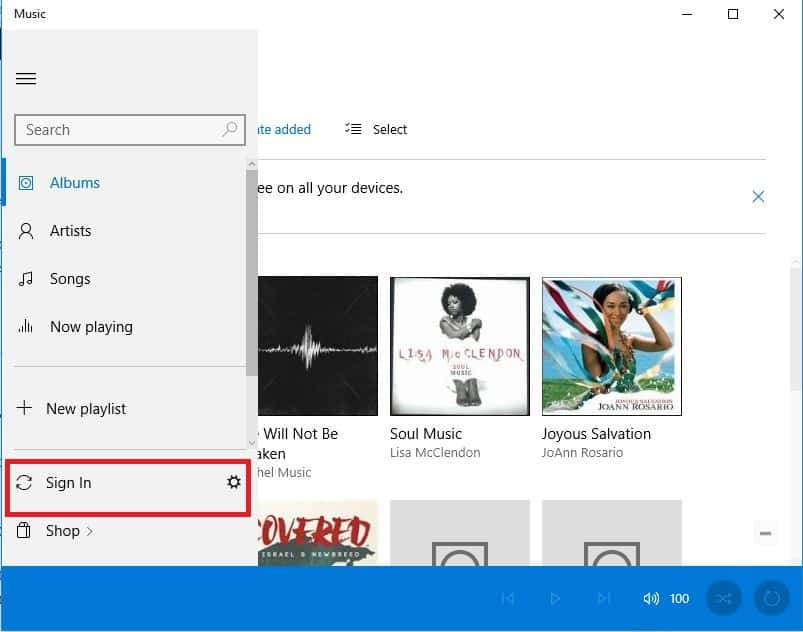 вход в Groove Music