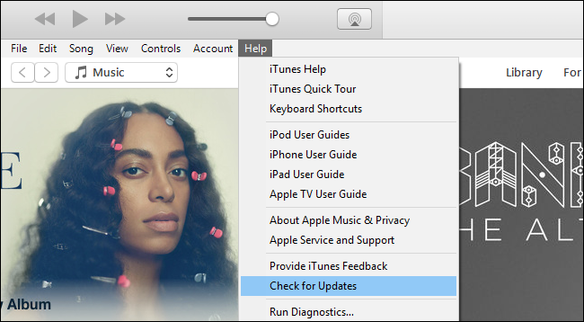 Проверка обновлений iTunes и Windows