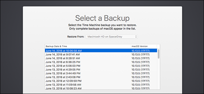 Восстановление macOS из Time Machine