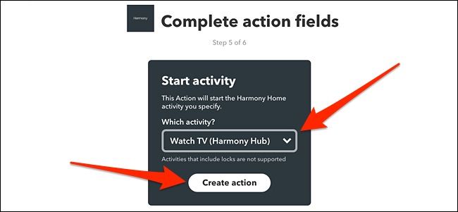 IFTTT — Выбор активности