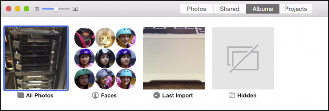 Альбом «Скрытые» в macOS и опция показать