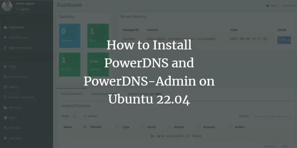 Установка PowerDNS и PowerDNS‑Admin на Ubuntu 22.04