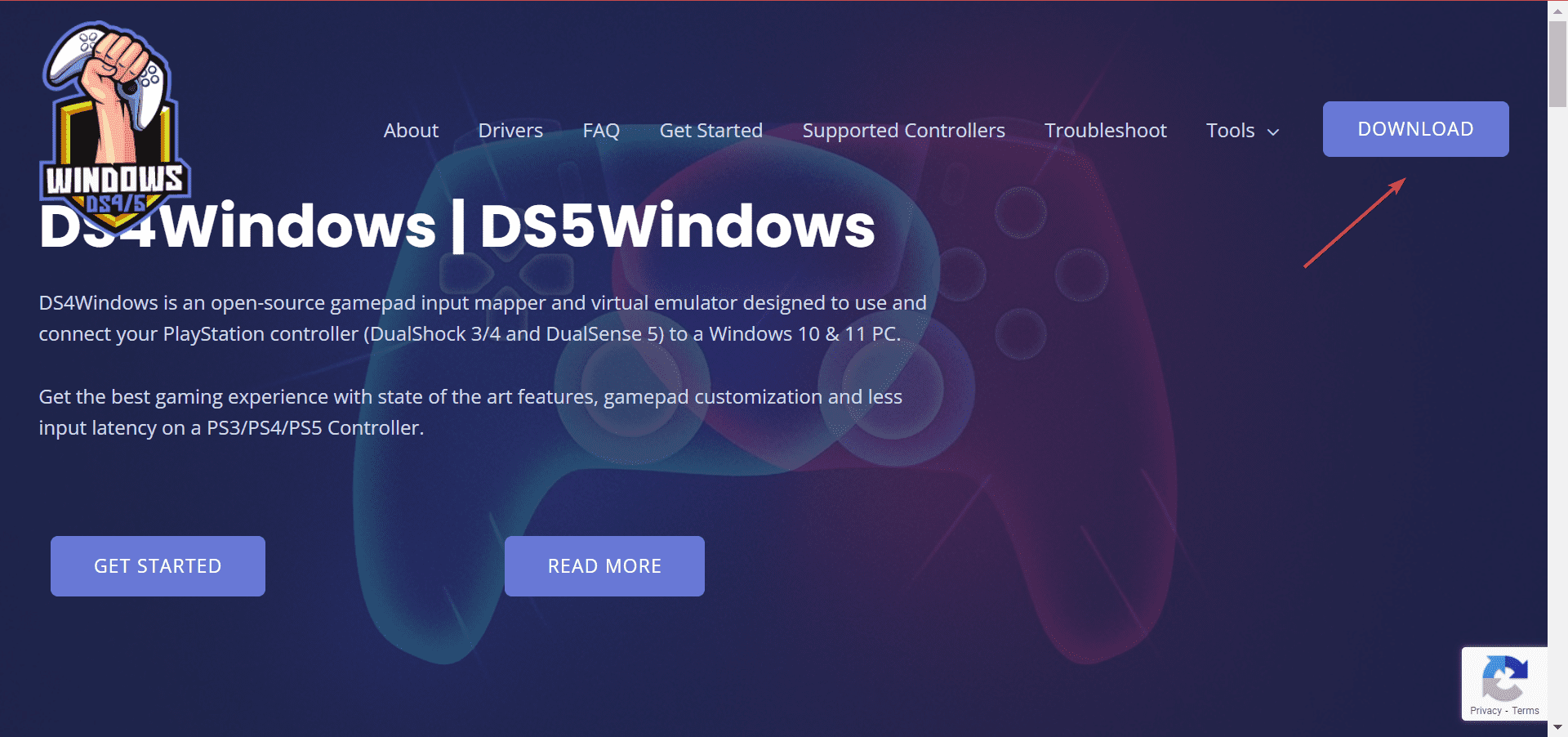 Страница загрузки DS4Windows