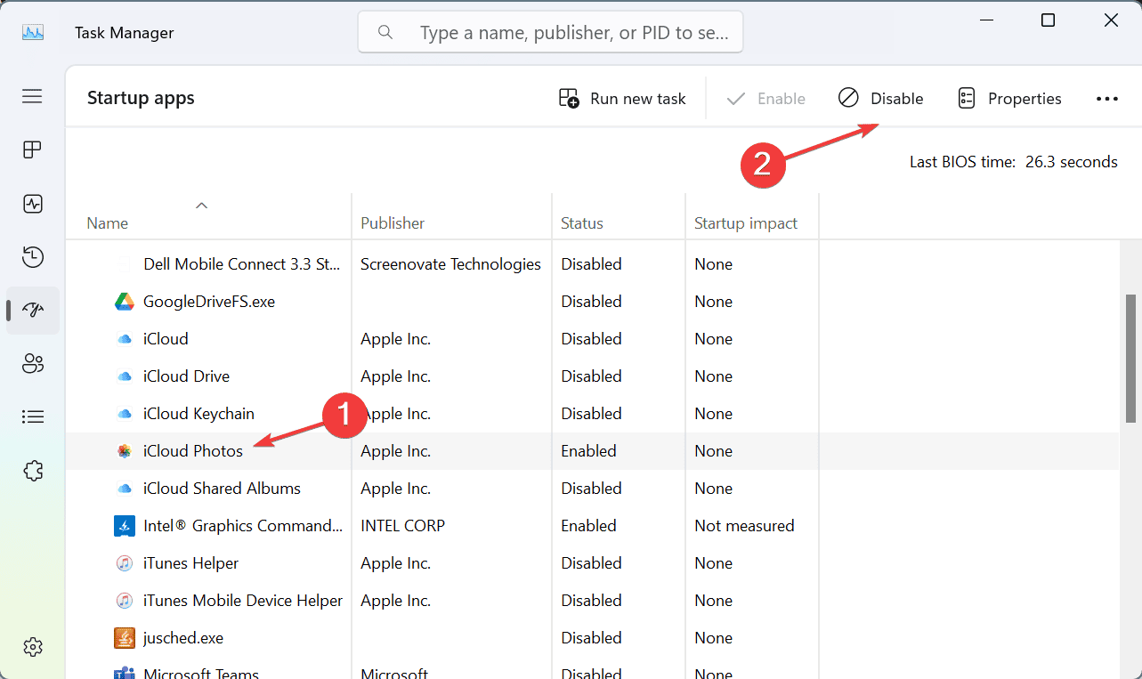 Отключение автозагрузки для устранения ERROR_OUT_OF_STRUCTURES