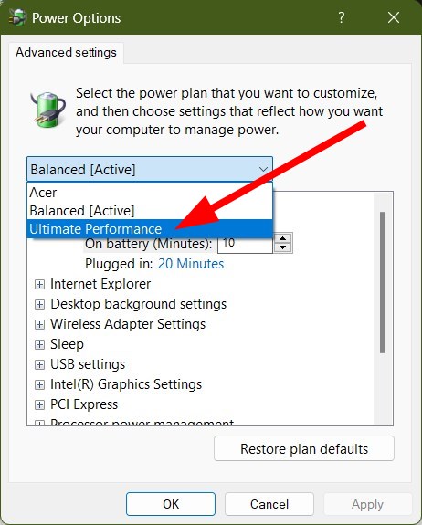 Выбор режима