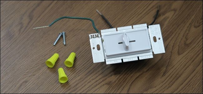 Заземление: соединение зелёного провода диммера с медной жилой