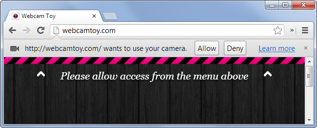 Разрешение доступа к камере в браузере